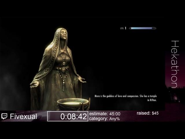 The Elder Scrolls V: Skyrim (Any%) in 40:52 by Fivexual - Hekathon