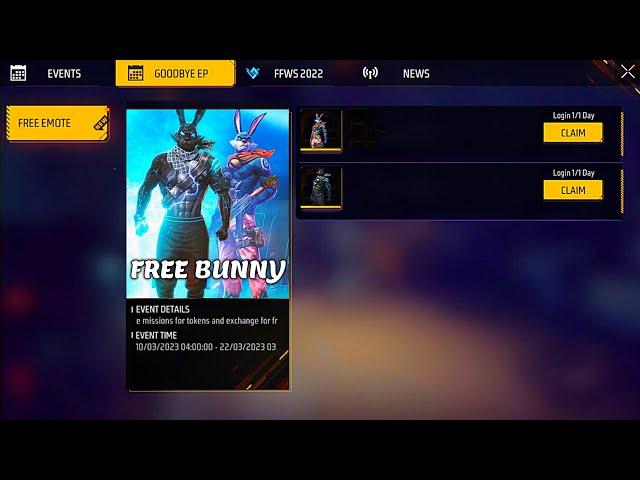 TODAY LOGIN  2 BUNNY BUNDLE  AMAZING SERVER  FREE FIRE