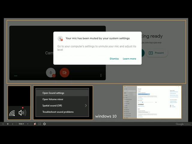 Google Meet How to Reset your Microphone Muted by your System Settings