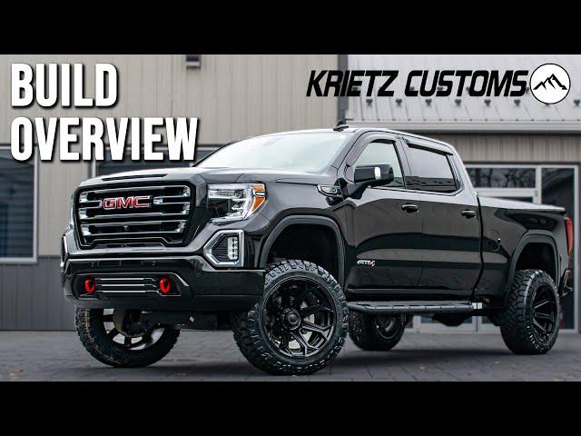 BUILD OVERVIEW: Lifted 2019 GMC Sierra 1500 AT4 | 4 Inch Rough Country Lift | 22x12 Fuel Siege Wheel