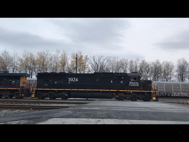 Illinois Central 1024 SD70 leading Q392 arriving in the CSX Selkirk Yard! Must see!