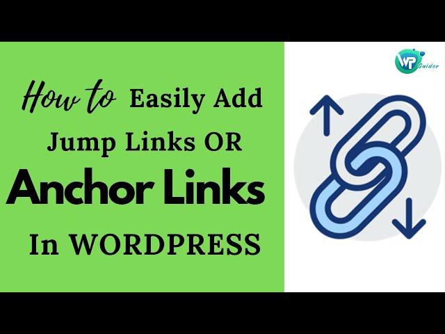 How to create jump links in wordpress | Anchor Links in Wordpress