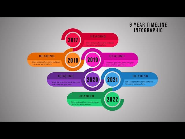 1.Adobe Illustrator Tutorial - 6 Year TimeLine Infographic design