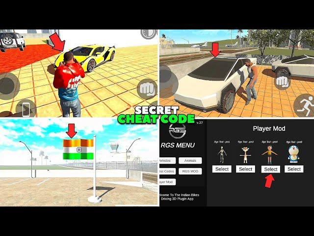 Flag+Cyber Truck+Lombergini Sian Cheat Code Indian Bikes Driving 3d | All Secret Codes 2024