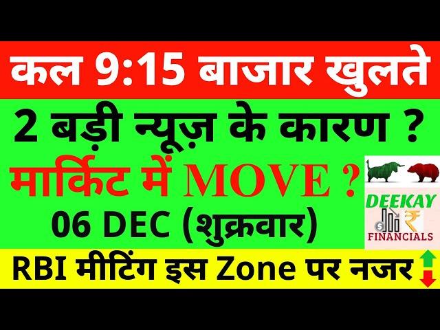 कल 9:15 बाजार खुलते Nifty Prediction For Tomorrow| Banknifty Friday 06 December Market Prediction