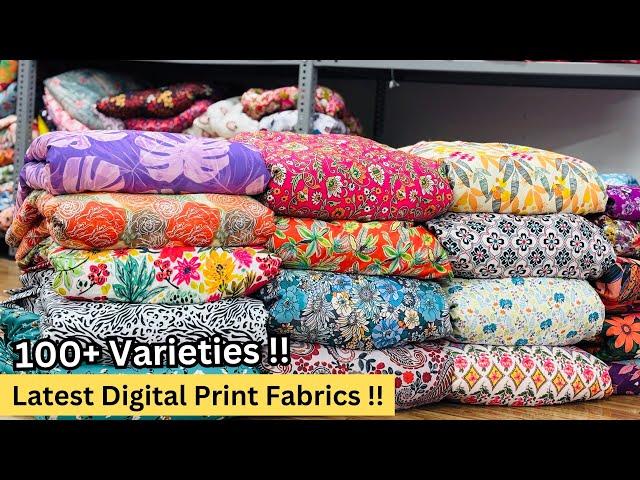 New Digital Print Fabrics Wholesale Market | Fabrics Wholesale Market Surat | Chinon , Satin Fabrics