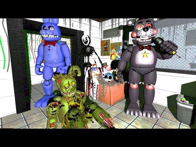 ANIMATRONICS SCARE THE SECURITY GUARD FNAF 3 COOP Garry's Mod