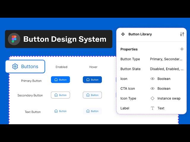 Buttons Design System: How to Create a Button UI Library with variants and Component Properties