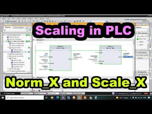 Norm X and Scale X in Siemens Tia Portal PLC programming - Scaling Basics