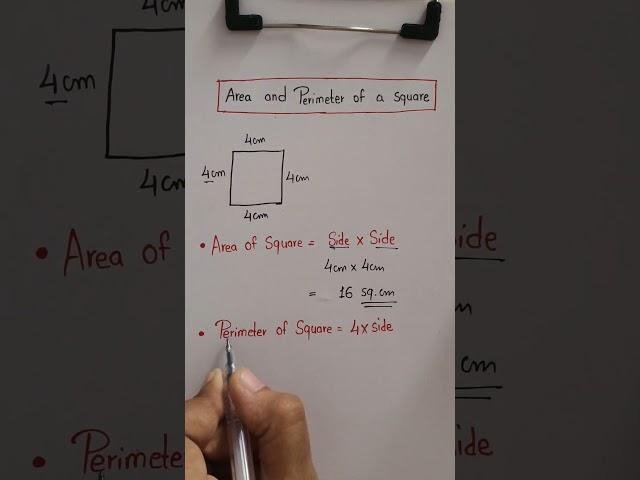 Area and perimeter of square | Ayushi teacher | Area and perimeter #maths #area #perimeter