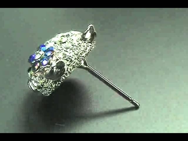 Hello Kitty Stud Earrings Blue Flower