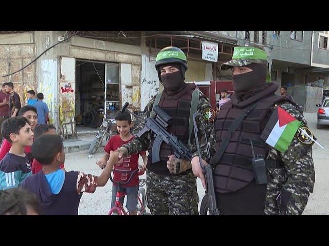 Members of Hamas' armed wing parade in Gaza City