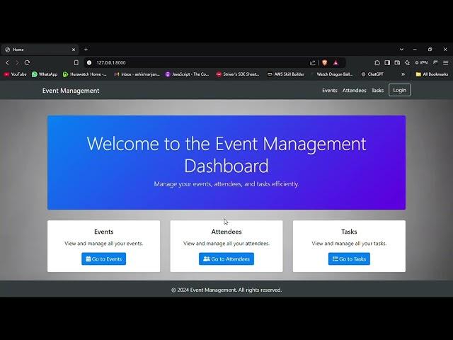 WebKnot Hackathon Assignment : Event Management Dashboard, Demo under a minute.