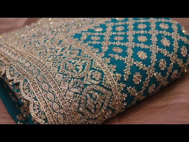 ARNG-3189 "The Cerulean Blue" Vol 16 Premium Designer Saree||Georgette ||Crystals||Zari Embroidery