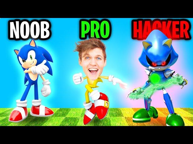 Can We Go NOOB vs PRO vs HACKER In SONIC DASH!? (SONIC DASH APP!)