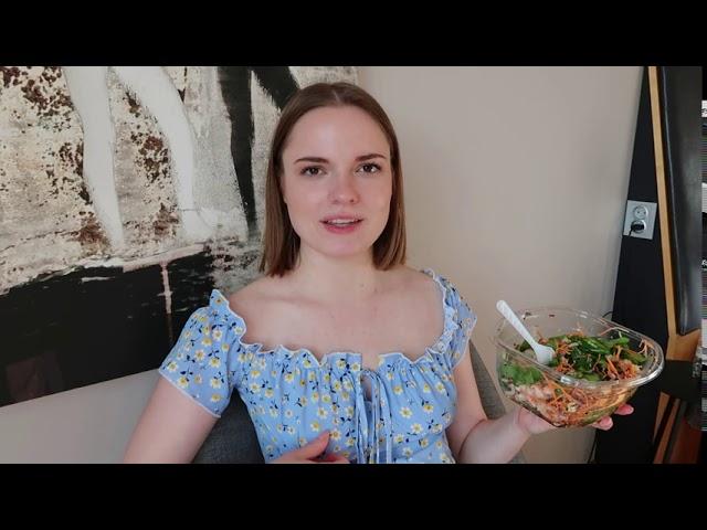 Eating Shrimp Salad With Chilidressing And Reaching 7K Subscribers On Youtube! MUKBANG