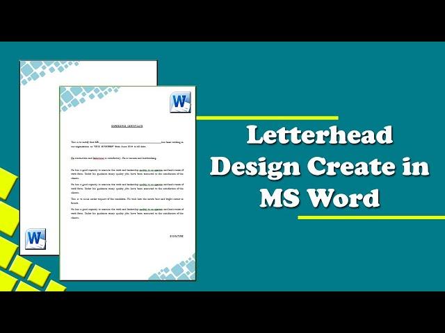 How to make Easy and Simple Letterhead in MS word | How to Letterhead Design in MS Word