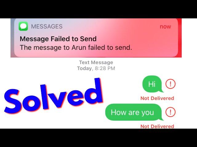 Fix Message Failed To Send iphone - Message Not Delivered Problem in iphone ios 14