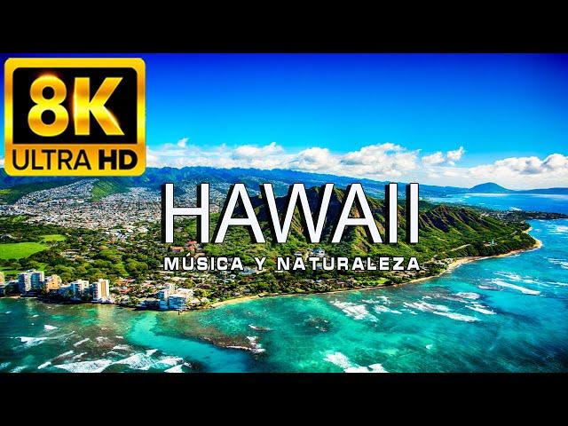 VOLANDO SOBRE HAWAII 8K | Increíble paisaje natural hermoso con música relajante | VÍDEO 8K ULTRA HD