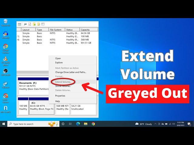 FIXED! - Extend Volume Option Greyed Out in Windows 10 or 11 | Extend C Drive