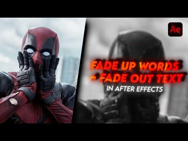 Smooth Fade up words + Fade out Text in After Effects Tutorial