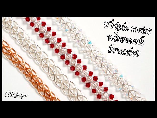 Triple twist wirework bracelet