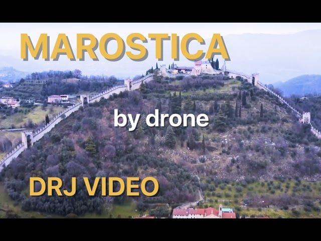 Drone view of the wonderful town of Marostica, Italy.