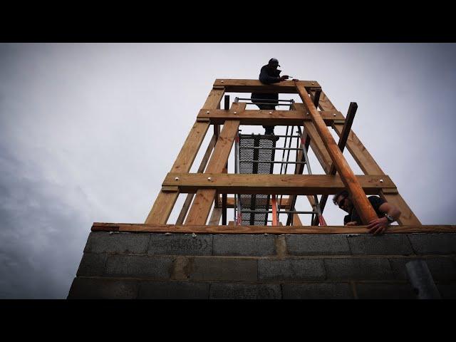 Framing turret windows.