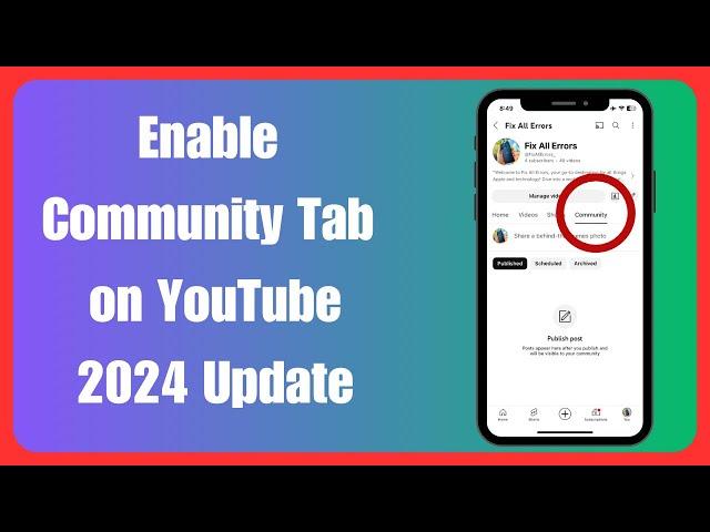 How To Enable Community Tab on YouTube even with Zero Subscribers (2024 Update)