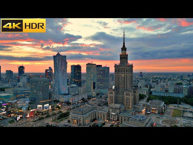 An Evening Walk in Warsaw | Magical Evening Stroll in Poland's Capital [4K HDR]