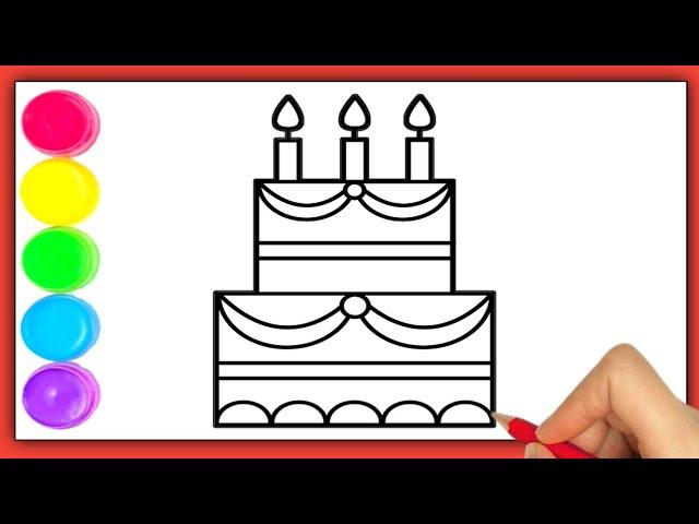 HOW TO DRAW A CAKE EASY STEP BY STEP