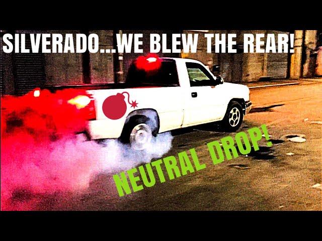 The Rear Of Chevy Silverado Explodes! NEUTRAL DROP!