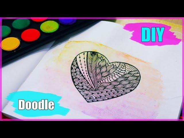 DIY: Идея ко дню Св. Валентина ● РИСУЮ ● Сердце Doodle, Zentangle