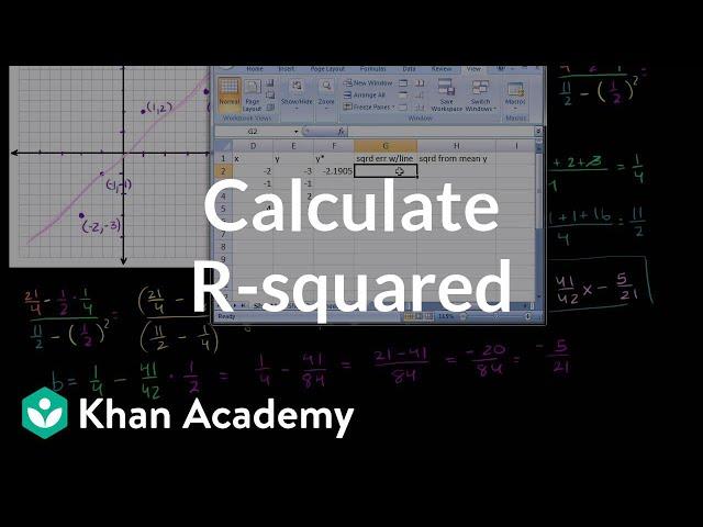 Calculating R-squared | Regression | Probability and Statistics | Khan Academy