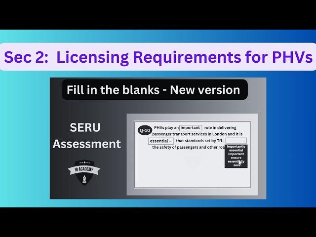 Section 2 Fill in the blank New version 2024  - SERU assessment-  #Seruassessment, #tfl, #phv, #seru