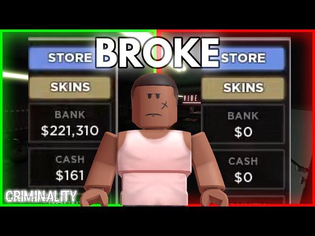 Becoming BROKE by spending $221K In Criminality | Roblox