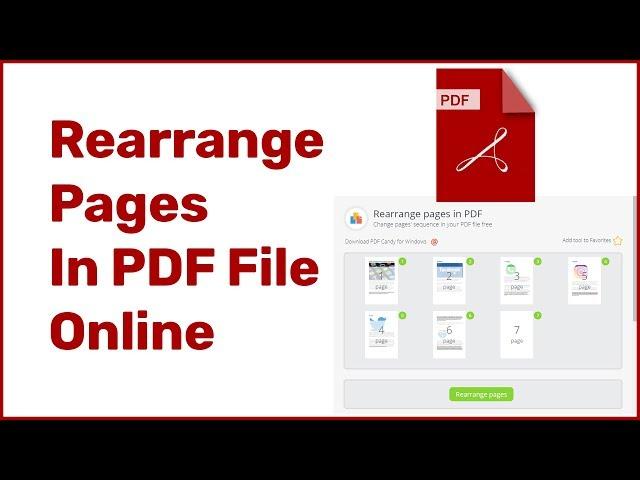 How To Rearrange Pages In PDF File Online Using  PDF Candy