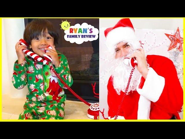 Real Santa Claus Calling Ryan and Family Fun Kids decorating Christmas Tree!!!