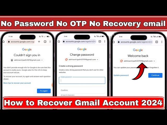 How to Recover Gmail Account without Phone Number and Recovery Email 2024