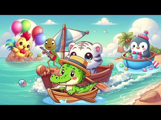 LEARN SING | ROW, ROW, ROW, YOUR BOATS | SUPER SIMPLE SONG | NURSERY RHYMES | PLAY SONG KIDS FAMILY