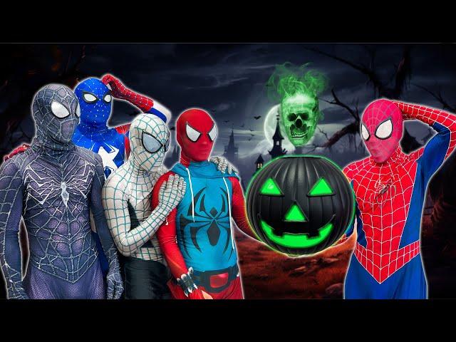 SPIDER-MAN Bros vs Mystery PUMPKIN || What If 5 SPIDER-MAN & JOKER in 1 HOUSE  ( Funny Scary Movie )