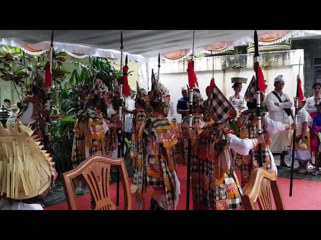 Boys' dance at the Full Moon Celebration ceremony in Bali