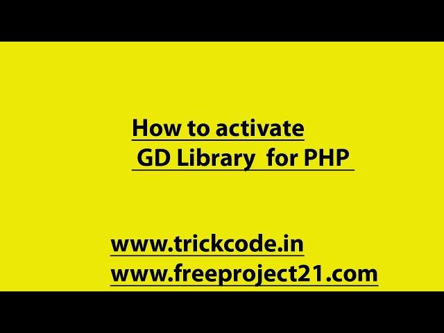 How to activate GD Library for PHP (php.ini ) | Xampp | Wampp