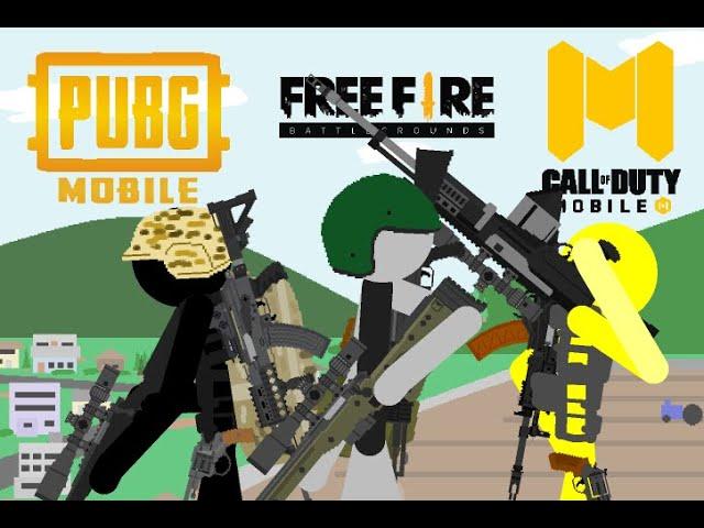 PUBG Mobile vs Free Fire vs Call of Duty Mobile - Pivot Stickman Animation