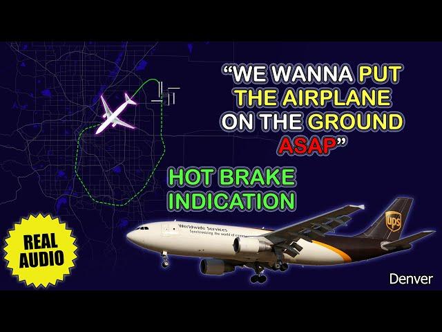 “We need to return ASAP”. Hot brake after takeoff. UPS Airbus A306 returns to Denver. Real ATC