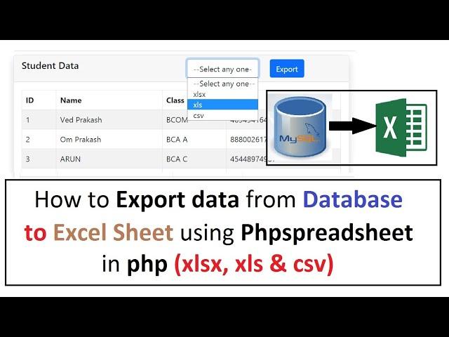 How to Export data from Database to Excel Sheet using Phpspreadsheet in php