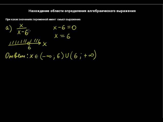 §39.1 Нахождение области определения алгебраического выражения