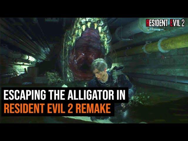 Resident Evil 2 Remake - Escaping The Alligator Scene