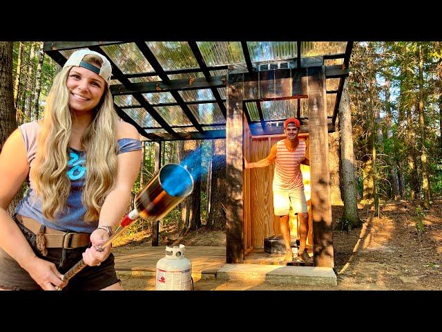 1.8 MILLION BTU's... Burning the Outhouse! | Off-Grid Treehouse Build Ep. 21