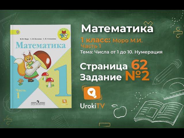 Страница 62 Задание 2 – Математика 1 класс (Моро) Часть 1